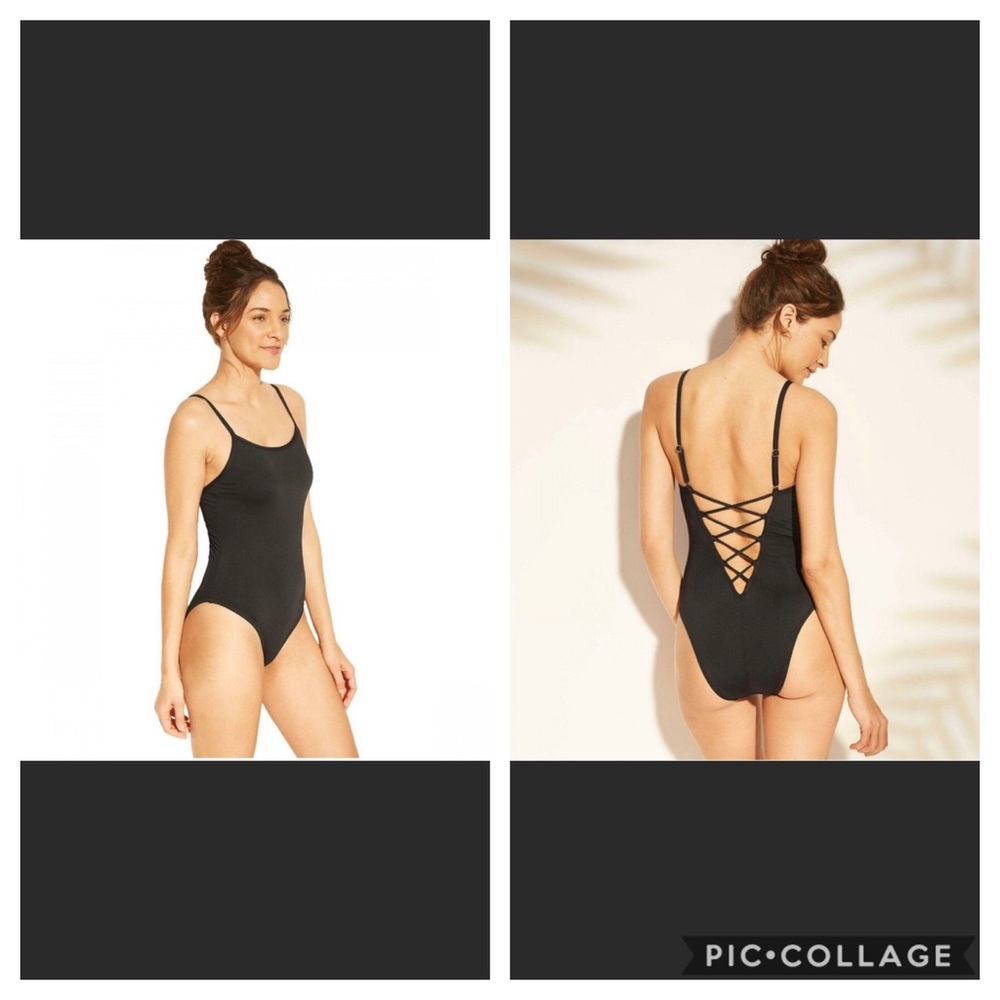 Shade and Shore Strappy Back Black One-Piece